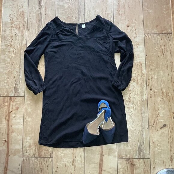 Old Navy - 3/4 sleeve shift dress, Women's size small, black - Picture 2 of 7